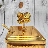 Royal Sugar pot - Golden with Flower Design