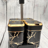 Salt & Pepper Set - Black & Golden