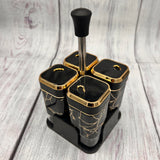 Salt & Pepper Set - Black & Golden