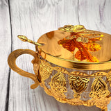 Shahi Sugar pot - Golden with Flower Design