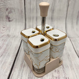 Salt & Pepper Set - White & Golden