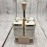 Salt & Pepper Set - White & Golden