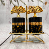 Salt & Pepper Set - Black & Golden - 3 pcs