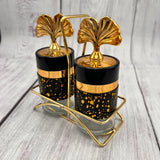 Salt & Pepper Set - Black & Golden - 3 pcs