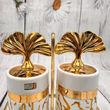 Salt & Pepper Set - White & Golden - 3 pcs