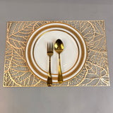 6 pcs Placemats - Golden Leaves Design