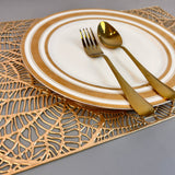 6 pcs Placemats - Golden Leaves Design