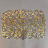 6 pcs Placemats - Golden Flower Design