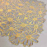 6 pcs Placemats - Golden Flower Design