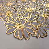 6 pcs Placemats - Golden Flower Design