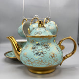 Turkish Style Tea Cup Set - Sea Green & Golden