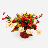 Flowers With Pots - Pink & Red Garden Roses - Red Pot