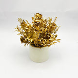 Flowers With Pots - Golden Wild Rose with White Pot - 1 Piece