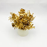 Flowers With Pots - Golden Wild Rose with White Pot - 1 Piece