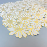 6 pcs Placemats - Golden & White Flower Design
