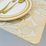 6 pcs Placemats - Golden Banana Leaves Design