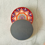 6 pcs Textured Leather Coaster Mats - Red
