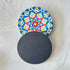 6 pcs Textured Leather Coaster Mats - Blue & White