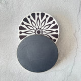 6 pcs Textured Leather Coaster Mats - Black & White