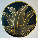 6 pcs Placemats - Golden & Black Leaves Design