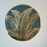 6 pcs Placemats - Golden & Black Leaves Design