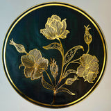 6 pcs Placemats - Golden & Black Flower Branches Design