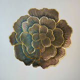 6 pcs Placemats - Golden & Black Flower Design