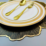 6 pcs Placemats - Golden & Black Flower Design