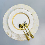6 pcs Placemats - Golden & White multiFlower