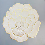 6 pcs Placemats - Golden & White Flower Design