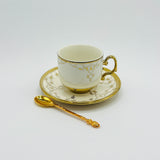 1 pc Bone China Teacup, Saucer & Tea Spoon-D2