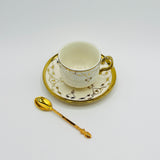 1 pc Bone China Teacup, Saucer & Tea Spoon-D2