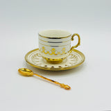 1 pc Bone China Teacup, Saucer & Tea Spoon-D1