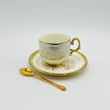 1 pc Bone China Teacup, Saucer & Tea Spoon-D3