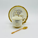 1 pc Bone China Teacup, Saucer & Tea Spoon-D3