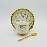 1 pc Bone China Teacup, Saucer & Tea Spoon-D4