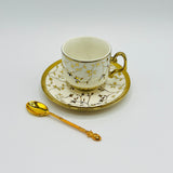 1 pc Bone China Teacup, Saucer & Tea Spoon-D4