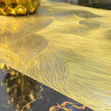 Vinyl Table Runner Classic Golden Color Leaf Style