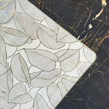 Vinyl Table Runner Classic White Leaf Style