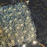 Vinyl Table Runner Classic Black & Golden Color Flower Style