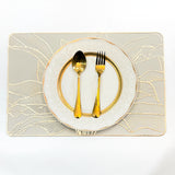 Placemats Set Of 6 & Set of 8-Color White & Golden