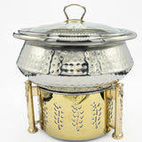 Large 28cm Chafing Dishes with Burner Stand & Steamer-Stainless Steel