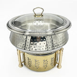 Chafing Dishes with Burner Stand & Steamer-Stainless Steel