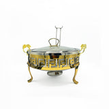Buffet Serving Dishes with Lid, Stand & Burner-Stainless Steel