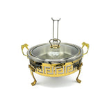 Buffet Serving Dishes with Lid, Stand & Burner-Stainless Steel