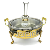 Buffet Serving Dishes with Lid, Stand & Burner-Stainless Steel