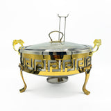 Buffet Serving Dishes with Lid, Stand & Burner-Stainless Steel