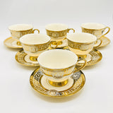 6 Persons Ceramic Tea cup & Saucer Set - Versace Design