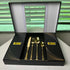AYD Premium 24-Piece Hammered Golden Cutlery Set - 6 Person