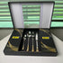 AYD Premium 24-Piece Floral Golden & Silver Cutlery Set - 6 Person